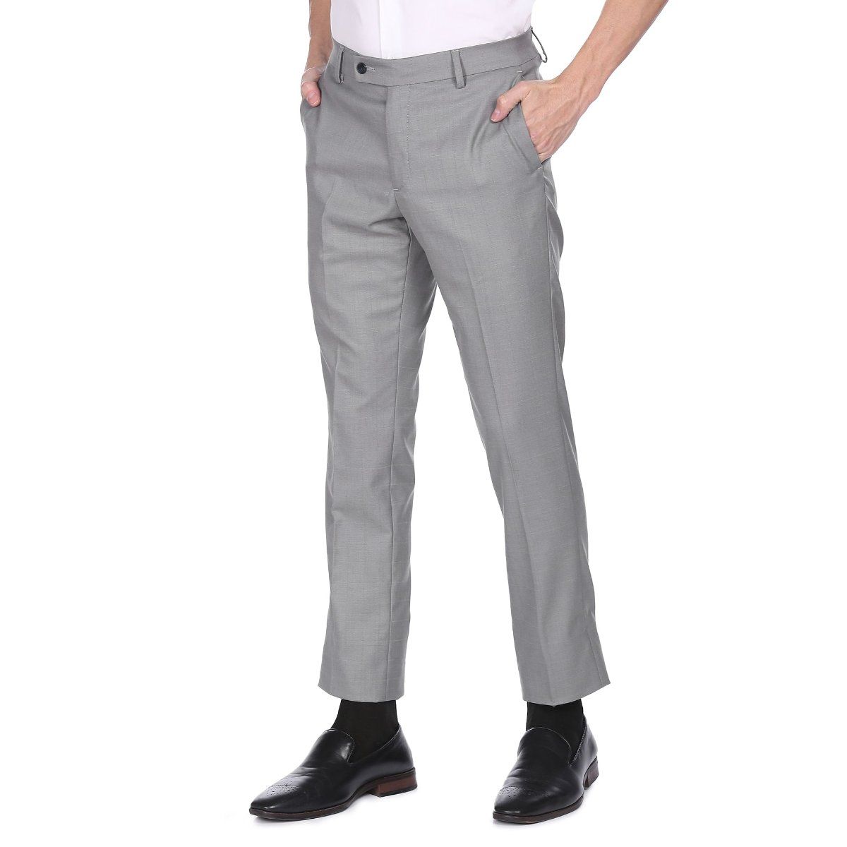 Buy ASHTAG | Checks Formal Trousers | Cotton | Formal Chinos | Grey | XS at  Amazon.in
